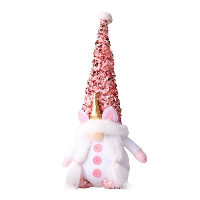 Muñeco enano de felpa de gnomo rosa, adornos de mesa para el hogar, decoraciones navideñas