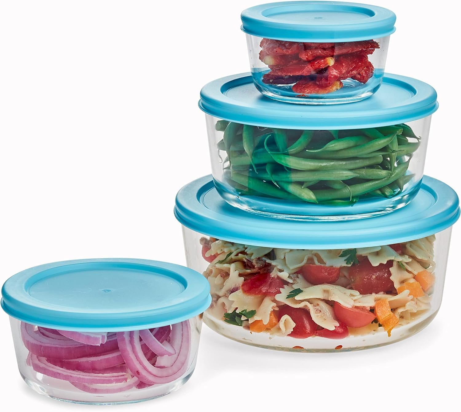 EatNeat 5-Piece Glass Salad Bowl Set With Airtight Locking Lids