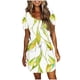 thumbnail image 1 of Mini Vestido de Verano Color Sólido Cuello en V Manga Corta Vestido de Becerro Medio, Vestido Corto de Verano, 1 of 5