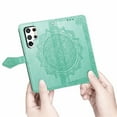 thumbnail image 5 of SaniMore for Samsung Galaxy S23 Ultra 6.8" 2023 Wallet Case with Embossed Mandala PU Leather Flip Protection Wrist Strap Credit Card Holder Pocket Kickstand Shockproof Shell For S23 Ultra, Green, 5 of 11