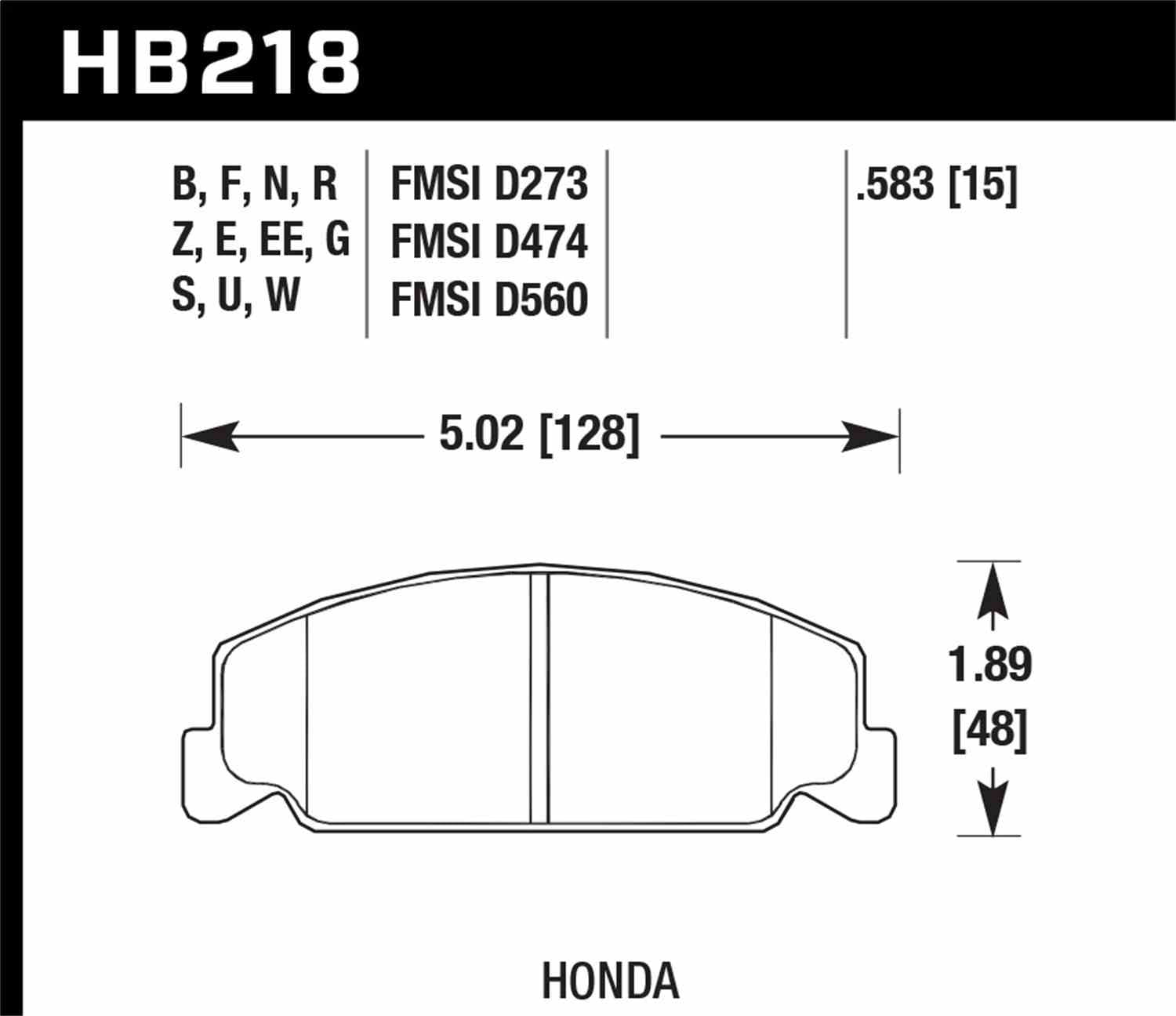 Hawk 84-85 Honda Accord / 88-00 Civic / 88-91 CRX 15mm DTC-60 Front Race Brake Pads Fits select: 1997-2000 HONDA CIVIC LX, 1996 HONDA CIVIC DX