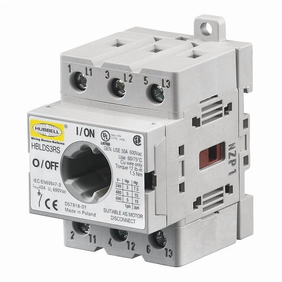 Hubbell Wiring Device-Kellems Replacment Disconnect Switch,30A HBLDS3RS