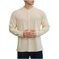 thumbnail image 5 of GuangCheng Mens Blouses Long Sleeve Casual Slim Fit Basic Henley T-Shirts, 5 of 5