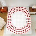 thumbnail image 5 of Manfei Cute Heart Print Twin Sheet Sets for Girls, Red White Twin Fitted Sheet, Love Theme Flat Sheet, Luxury Bedroom Decor 3pcs, 5 of 7