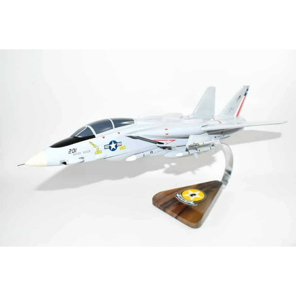 VF-202 Superheats F-14 Tomcat Model, 1/42 (18") Scale, Mahogany, Navy, Fighter