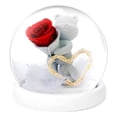 thumbnail image 1 of Flor eterna oso rosa decoración cubierta de vidrio y base iluminada Regalos navideños Regalos de cumpleaños para amigos y familiares, 1 of 5