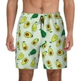 thumbnail image 2 of Picia Cartoon Fruit pattern Mens Swim Trunks with Compression Liner Stretch Beach Shorts Quick Dry with Zipper Pockets No-Chafing Board Shorts-Large, 2 of 9