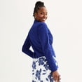thumbnail image 2 of Women's Draper James Eyelet Textured Notch Lapel Blazer Jacket Color: Navy Size: X LARGE, 2 of 5