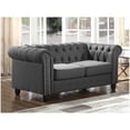 thumbnail image 3 of Best Master Venice Fabric Upholstered Living Room Loveseat in Klein Charcoal, 3 of 4