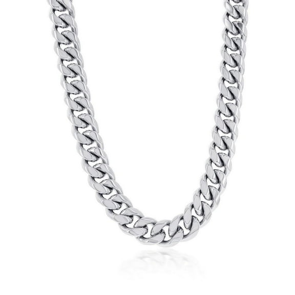 Beaux Bijoux Men's 14MM Miami Cuban Chain Necklaces | Stainless Steel Chain Necklace | Men's Trendy Necklaces | Fine Link Chain Necklaces