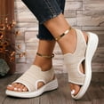 thumbnail image 3 of Rokment Womens Orthopedic Walking Sandals with Arch Support Lightweight Comfortable Elastic Mesh Open Toe Memory Foam Slip on Workout Sneakers Summer Shoes for Tennis Hiking Beige Size 6, 3 of 5