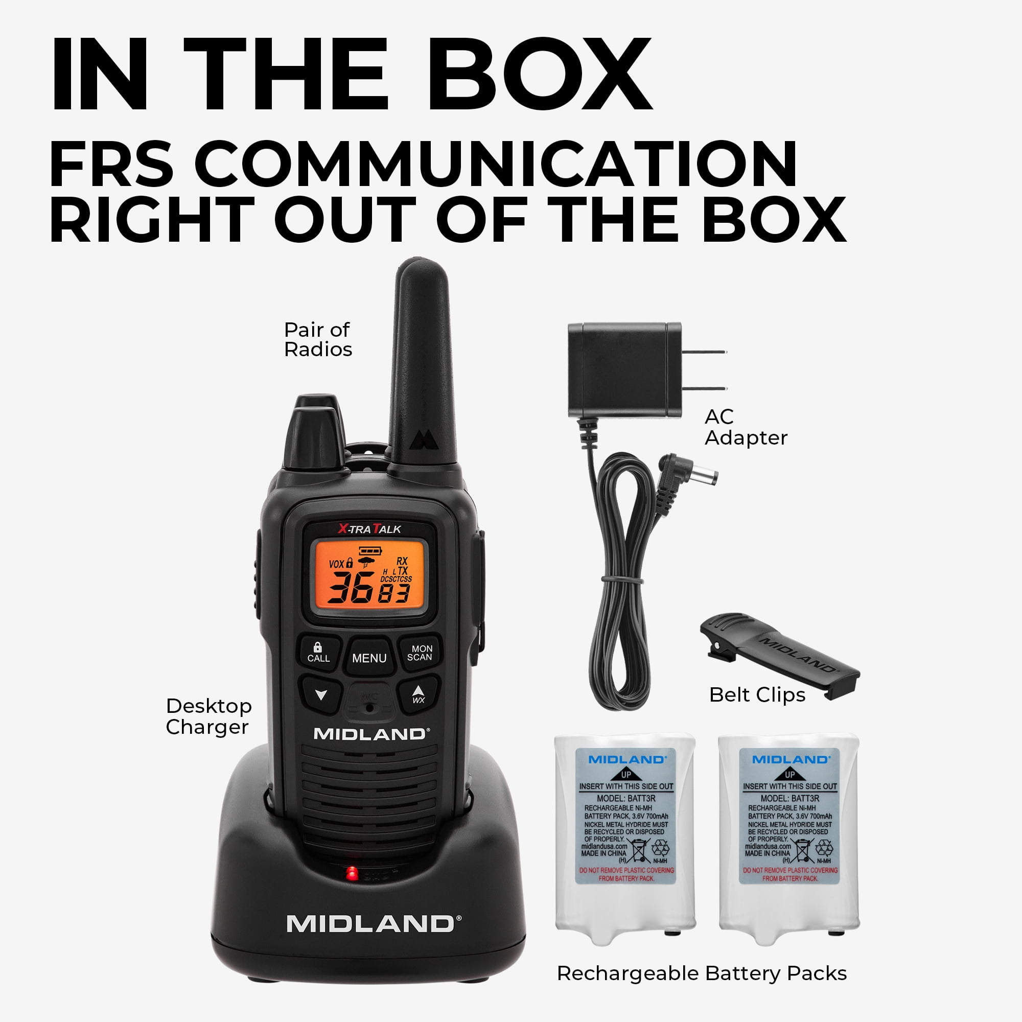 Midland LXT600VP3 26-mile Range 2-way, Black