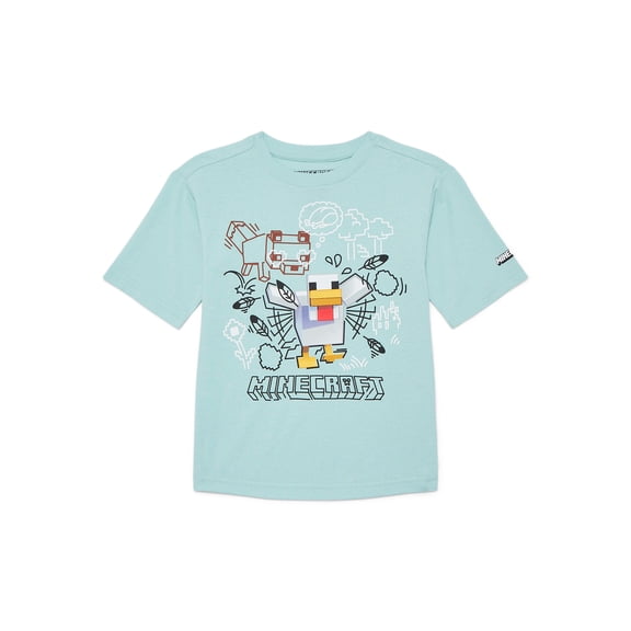 Minecraft Boys Graphic Tee with Short Sleeves, Sizes 4-18