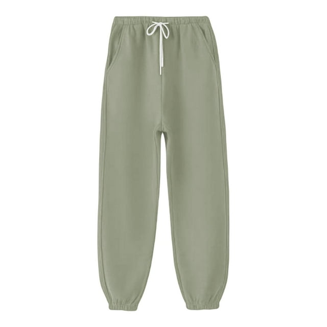 Jogger Pants Plush Lined Sweatpants for Running Fall Spring Large