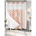 thumbnail image 4 of Orange Boho No Hook Shower Curtain Waterproof, Bathroom Curtains with Snap in Liners and See Through Top Window, Vintage Southwestern Geometric Stripes Hotel Style Bathtub Curtains Shower 72"Wx72"L, 4 of 8