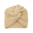 thumbnail image 2 of Women's Knit Turban Hat Bohemian Cross Twist Beanie Solid Color Soft Warm Slouchy Skull Cap Women Winter Headwear, 2 of 3