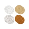 thumbnail image 2 of Woven Round Placemats Cotton Rope Table Mats Heat Insulation Coasters for Kitchen Dining Table Decor Waterproof Washable Protective Hot Dish Pad Natural Home Style Rustic Accent, 2 of 7
