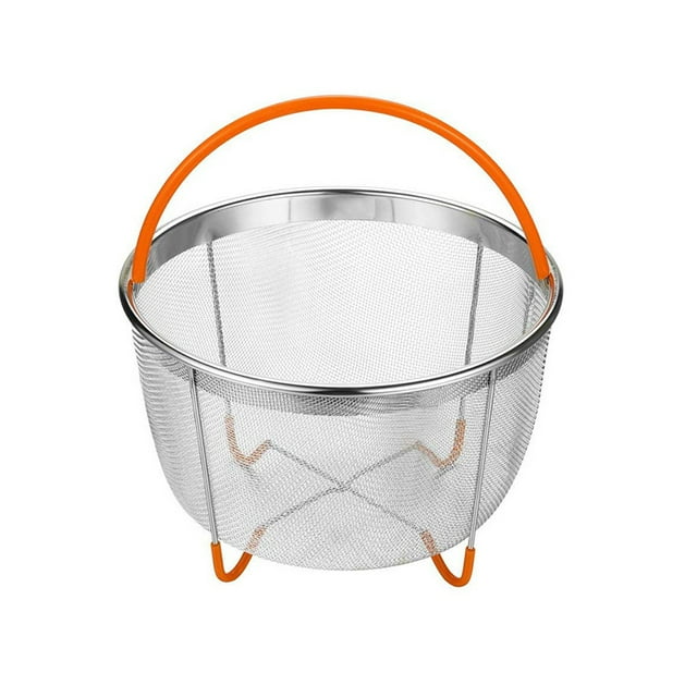Ounissouiy Cesta de vapor TureClos con mango de silicona Cesta de limpieza de frutas multifunción de acero inoxidable Escurridor de verduras Cocina y Comedor