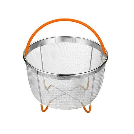 

Steamer Basket with Silicone Handle Stainless Basket Multi-Function Fruit Cleaning Vegetable Drainer Steel