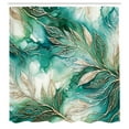 thumbnail image 4 of Ambesonne Teal Shower Curtain, Greenery Marble Print Leaves, 69"Wx70"L, Dark Seafoam Dark Khaki, 4 of 4