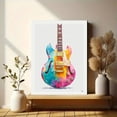 thumbnail image 6 of Abstract Watercolor Guitar Canvas Musical Instrument Print Music Room Home Bedroom Wall Decor, 6 of 8