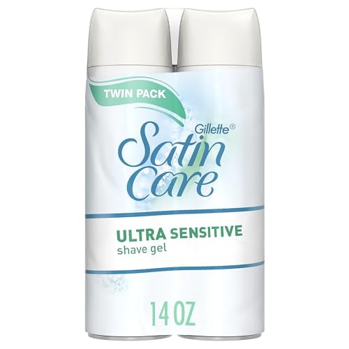 Gillette Venus Satin Care Gel de afeitado ultrasensible para mujeres, paquete de 2, 7 oz cada uno, sin fragancia