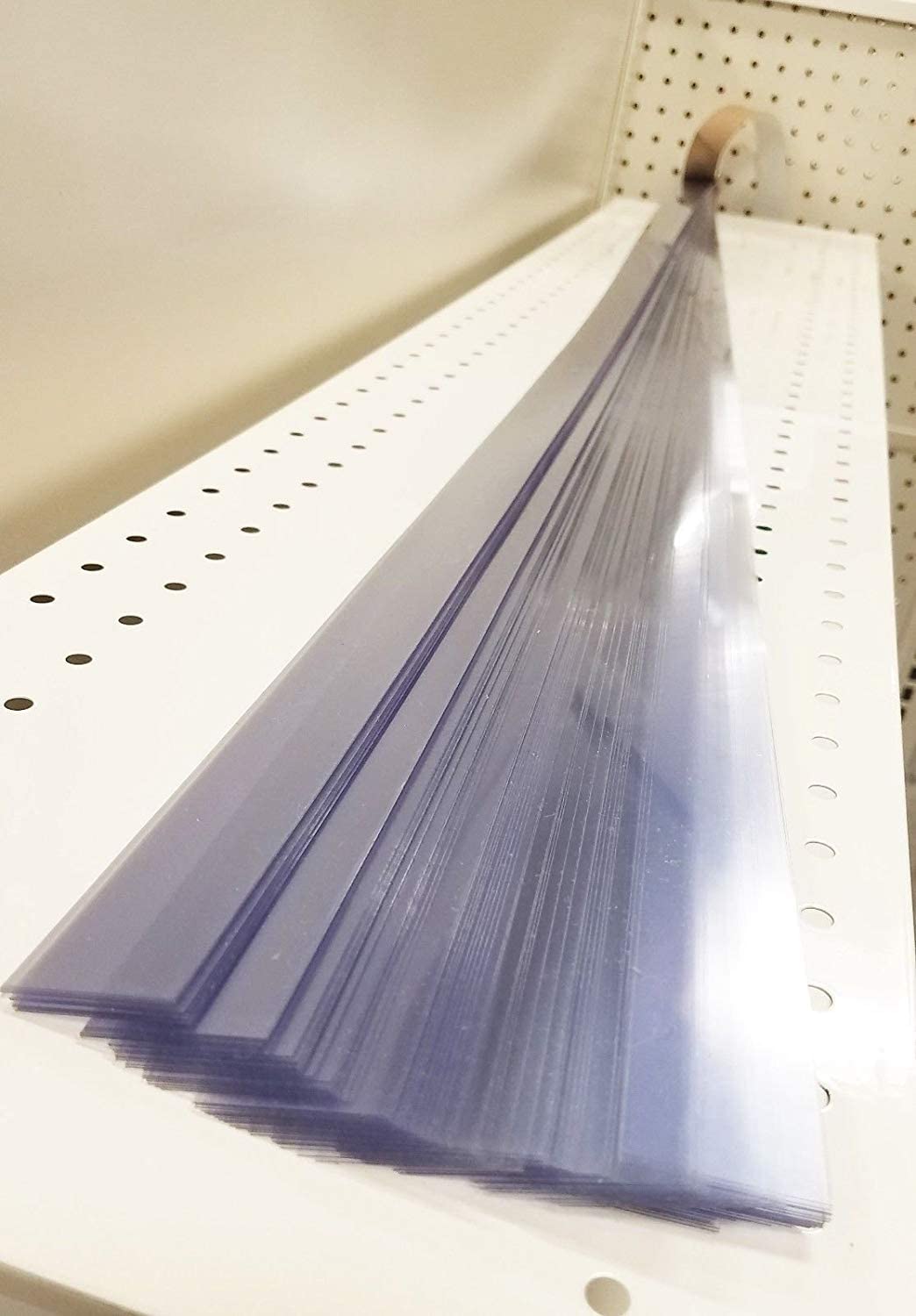 Gondola Shelving Pre Cut Vinyl Insert Strips for Ticket Channel, 48" x 1.25" H, Clear, 20 Pack