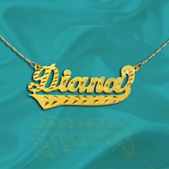 24K Gold Plated Sterling Silver Personalized Name Necklace with Name of Your Choice - Made in USA