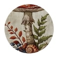 thumbnail image 4 of WYYP Mushroom Snail Folk Art Round Tablecloth 100% Polyester Fiber Waterproof White, 4 of 8