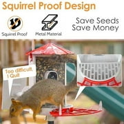 Birdkiss Smart Bird Feeder with Camera, Metal Squirrel Proof Bird Watching Cameras with AI Identification & Solar Panels, Gifts for Bird Lovers, Red