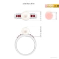 thumbnail image 5 of ANGARA Freshwater Cultured Pearl Ring with Rubies in 14K White Gold for Women | June Birthstone, Birthday, Anniversary, Jewelry Gift for Women | Pearl Ring, 5 of 9