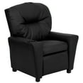 thumbnail image 2 of Emma + Oliver Black LeatherSoft Kids Recliner with Cup Holder, 2 of 13