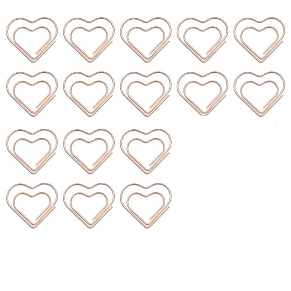 50pcs Paper Clips Rose Gold Heart Paper Clips Small and Cute Love Shaped Paperclips for DIY Craft Scrapbooking Wedding Decoration Document Note Sorting Organizing