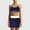 Navy, variant on Women's 2025 New Solid Color Fashion Beach Sports Skirt Split Swimsuit Set Board Shorts Boys Light Board Shorts Womens Board Shorts for Swimming Long Bathing Suits Women plus Long Skirt And Top Set