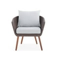 thumbnail image 4 of Athens All-Weather Brown Wicker Outdoor Chairs with Light Gray Cushions, Set of 2, 4 of 11