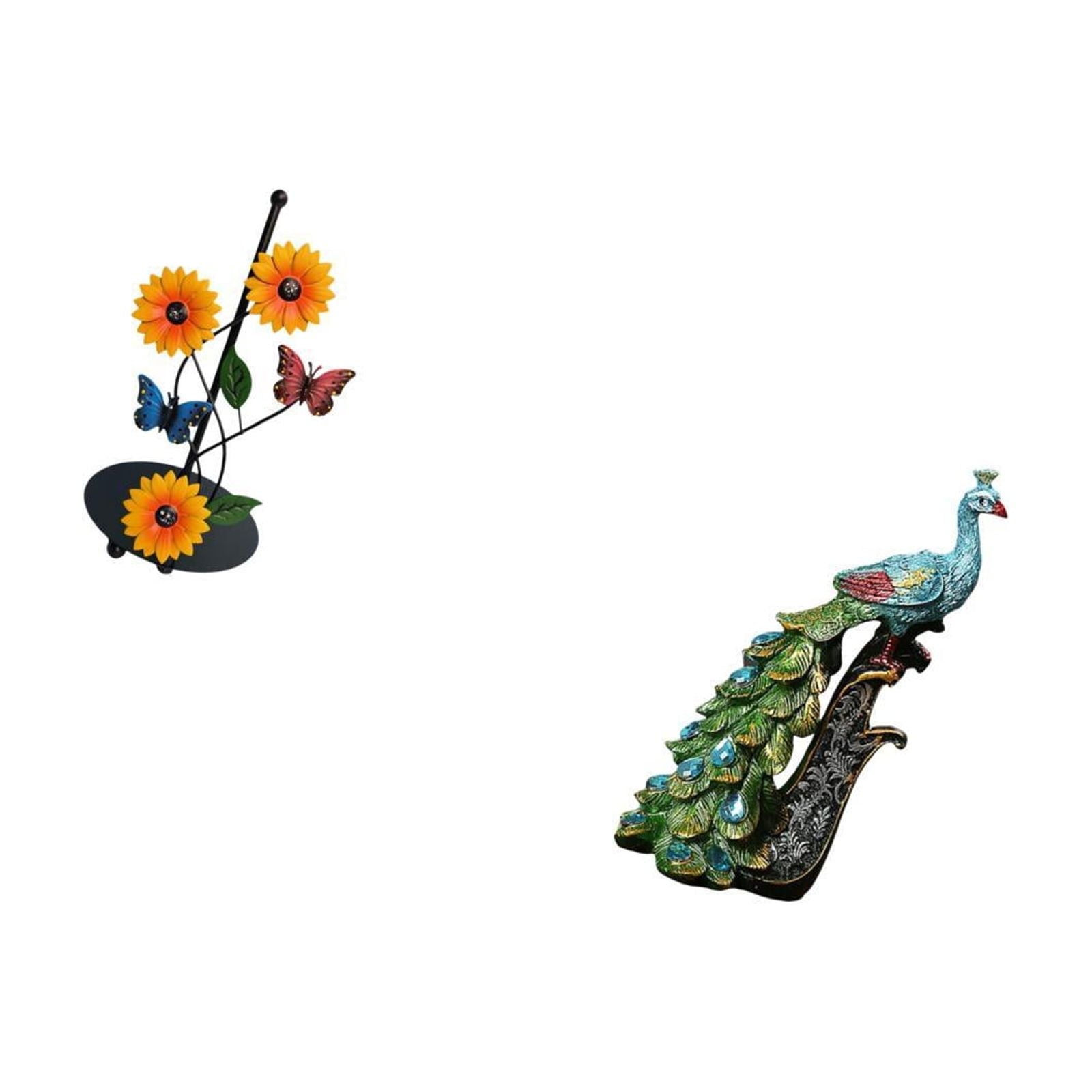Fiocias Toilet Paper Holder Paper Towel Holder Countertop Desktop Figurine Peacock Statue Shelf Desk Home Decoration Creative Decorative Figurine Ma