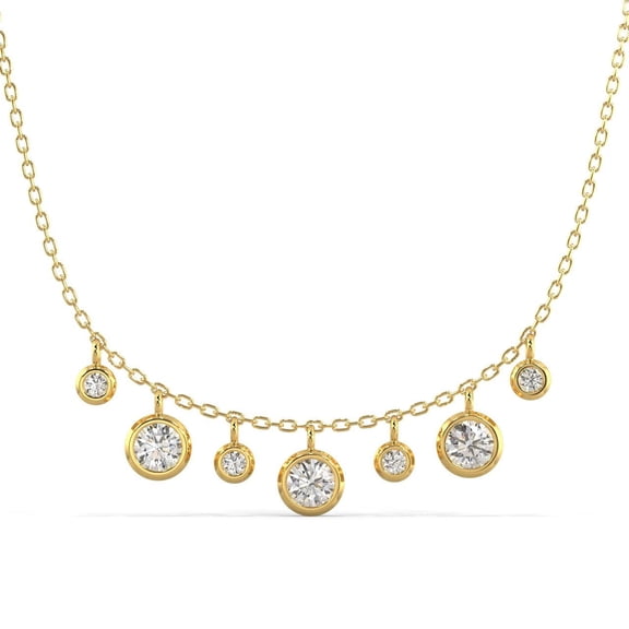 Silvermist Jewelry Drop Diamond Pendant Necklace 18K Yellow Gold over 925 Sterling Silver | Everyday Jewelry for Women, Birthday Gift for Her