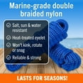 thumbnail image 4 of Boat Dock Lines & Rope Boat Ropes for Docking 1/2" Line Braided Mooring Marine Rope 25FT 1/2 Inch Nylon Rope Boat Dock Lines for Docking Boat Lines Boating Rope Braided with Loop Royal Blue 2 Pk, 4 of 6