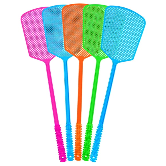 Manual de uso pesado de plástico Fly Swatter LifHap, paquete de 5