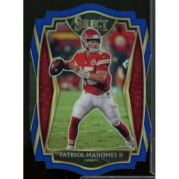 Patrick Mahomes II Card 2020 Select Prizm Blue Die Cut #130