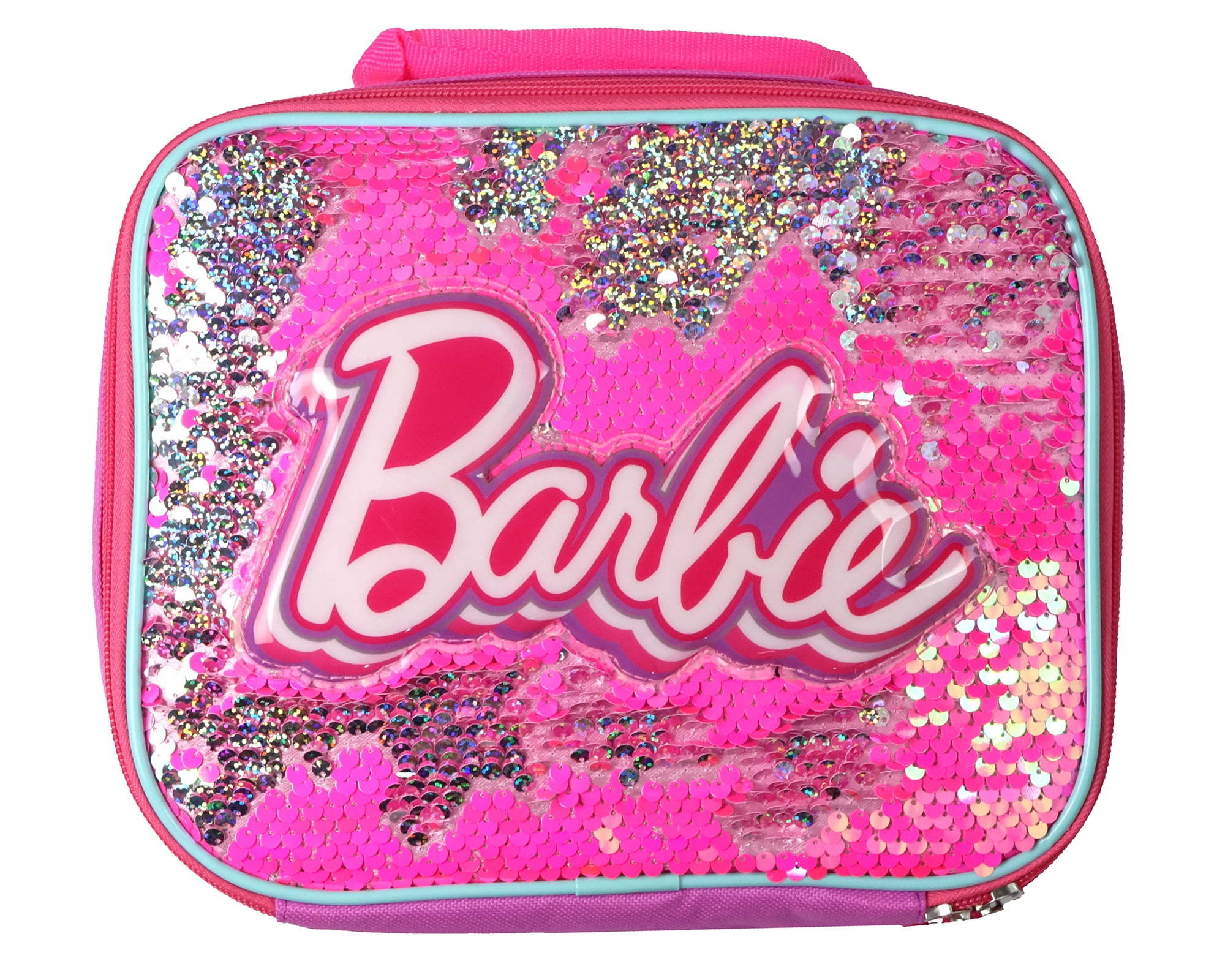 Barbie Backpack Barbie and Friends Magic Sequins 5 PC Set with Matching Lunch Box School Bookbag 16"