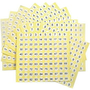 15 Sheet Number Stickers Round Self Adhesive Stickers Label 1 to 100 Number Storage Organizing Sticker for Mailbox