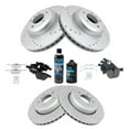 thumbnail image 2 of TRQ Front Rear Ceramic Brake Pad & Performance Coated Rotor Kit w/Chemicals BKA16582, 2 of 6