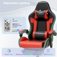 thumbnail image 6 of Mr IRONSTONE RGB Gaming Chair with Footrest, Ergonomic Computer Desk Chair with Lumbar Support and Adjustable LED Lights, 135° Reclining, Red, 6 of 9