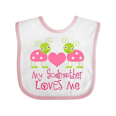 

Inktastic My Godmother Loves Me Girls Ladybug Gift Baby Girl Bib