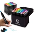 thumbnail image 1 of Kit Marcadores Doble Punta Plumones 80 Colores Estuche Tela Berry Hip EMA80BH, 1 of 6