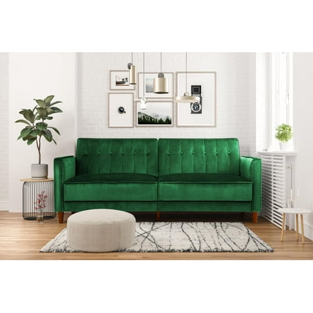 DHP Pin Tufted Transitional Futon Couch, Multiple Colors