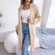 thumbnail image 4 of Pntutb Moda de mujer Otoño Invierno Sólido Cuello de solapa Rebeca larga Suéter Abrigo tops Rollbacks Pntutb Pntutb-3786, 4 of 7