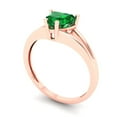 thumbnail image 2 of 1 ctw Solitaire Anniversary Ring for Women | Heart Cut Simulated Emerald | Hyperallergenic Solid 18K Rose Gold, 2 of 5