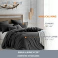 thumbnail image 3 of Swift Home Ultra Soft Crinkled Texture Pre-Washed Duvet Cover & Sham Set (Comforter not Included), King/Cal King (106"x 92"), Charcoal Grey, 3 of 4